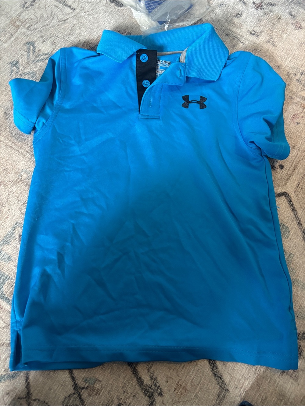 Under Armour Boys Bright Blue Polo with Black Logo